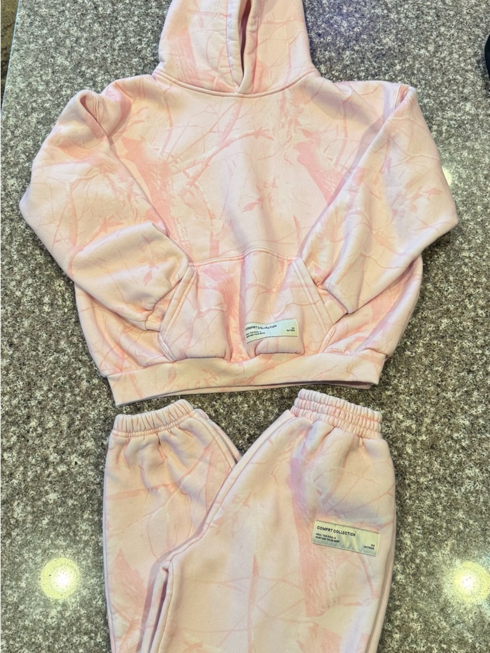 Kids Pink Petal Oak Camo Hoodie & Jogger pants Matching Set